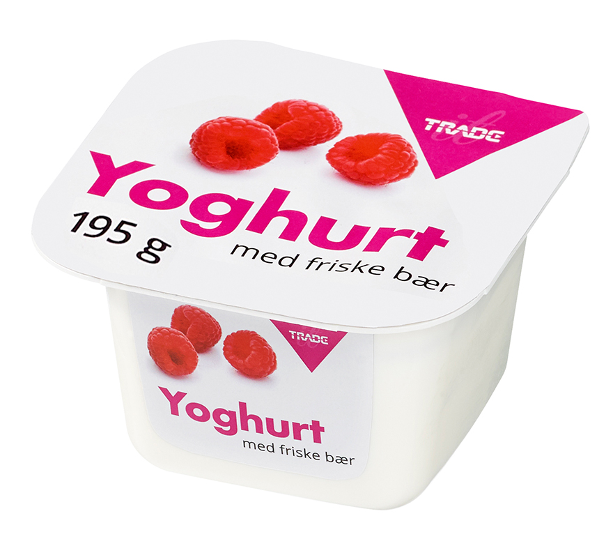 Yoghurt-pakning med bringebær. Grafikk